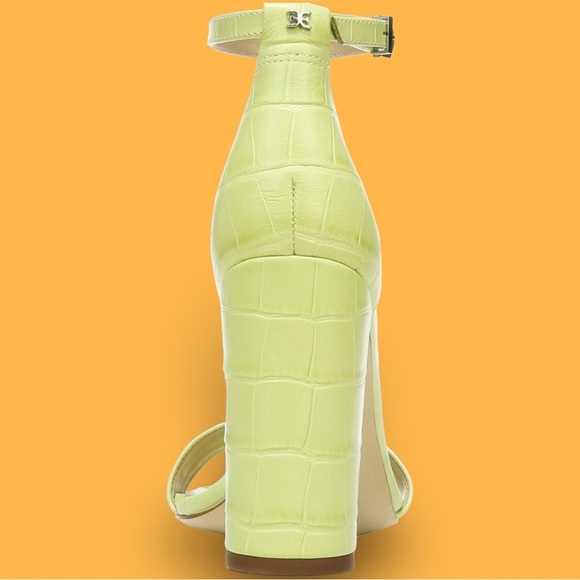 NWT Sam Edelman ‘Yaro’ Ankle Strap Block Heel Sandal in “Kiwi Croco” Size 5.5 - Picture 9 of 16